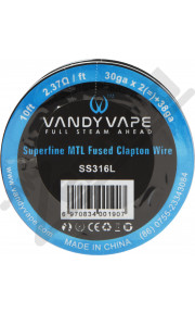 Vandy Vape Superfine MTL Fused Clapton Wire SS316L 30GA*2+38ga 3м