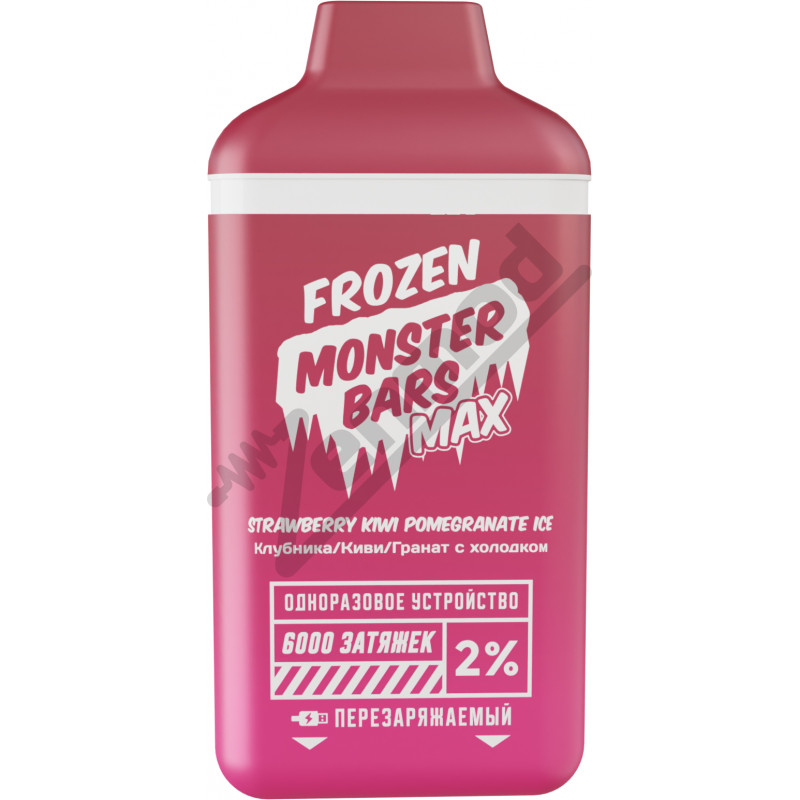 Фото и внешний вид — Frozen Monster Bars Max 6000 - Strawberry Kiwi Pomegranate Ice