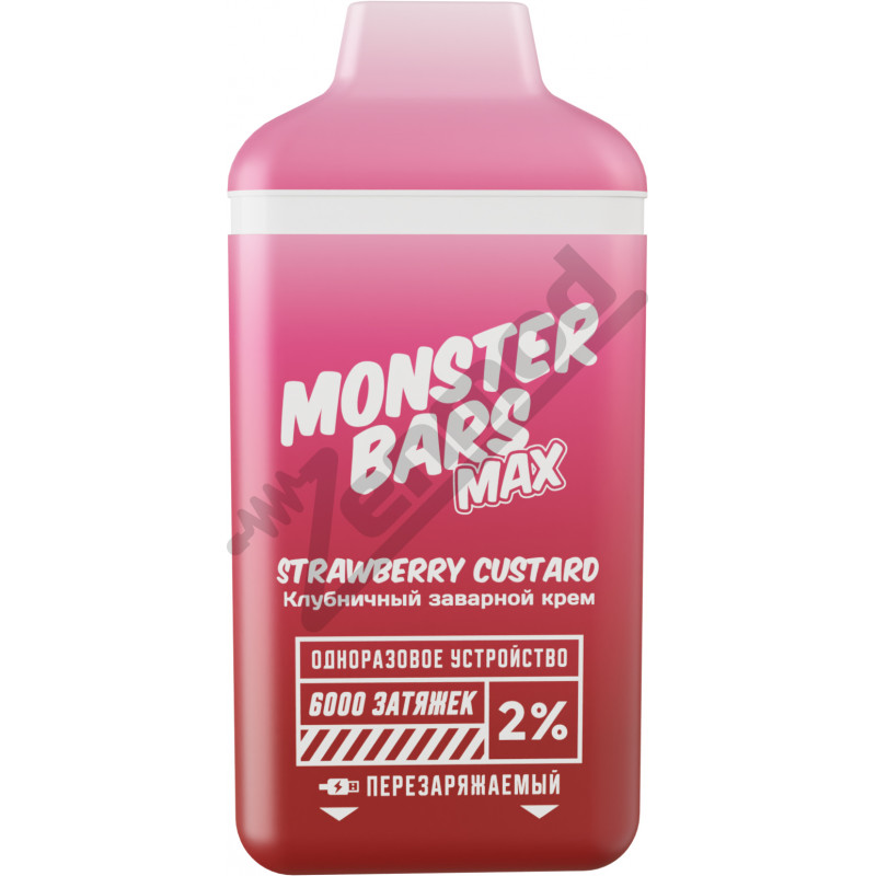 Фото и внешний вид — Monster Bars Max 6000 - Strawberry Custard